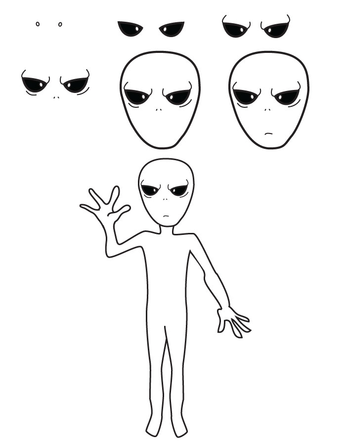 drawing alien
