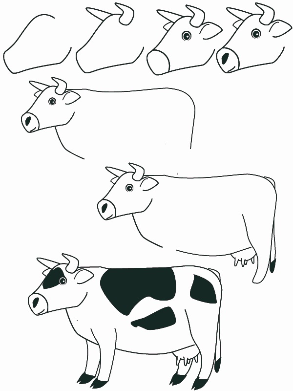 drawing cow