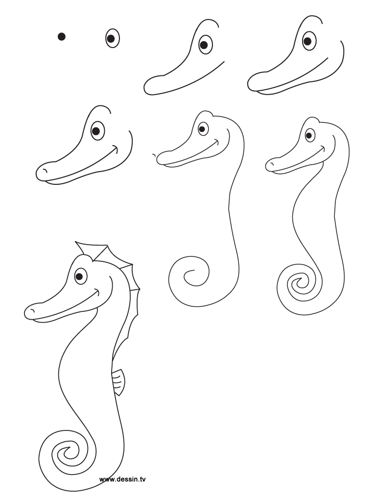 Drawing seahorse